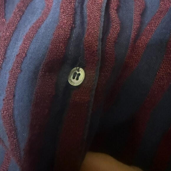Xirena Beau Button Down Boyfriend Fit Shirt Women S Blue Red Metallic Stripe‎ - Picture 5 of 8